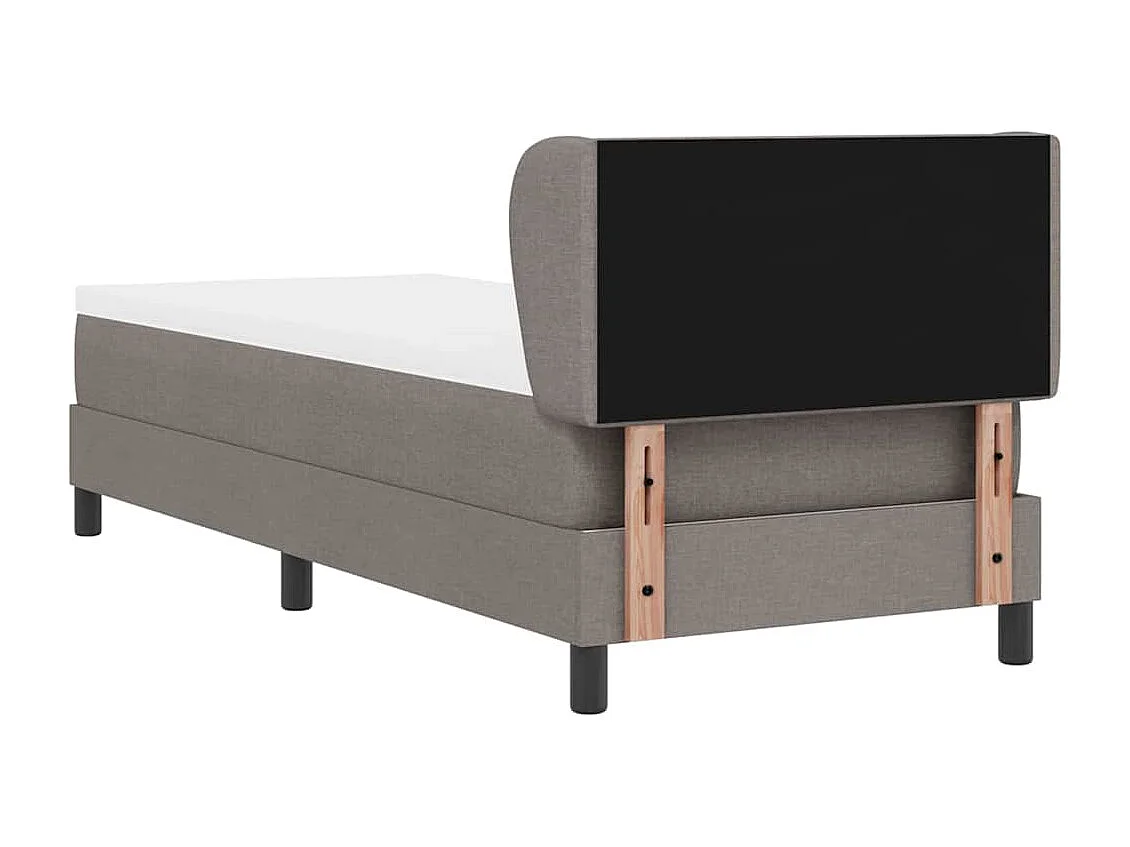 Cadre de lit avec matelas avec matelas Taupe 80 x 200 cm tissu