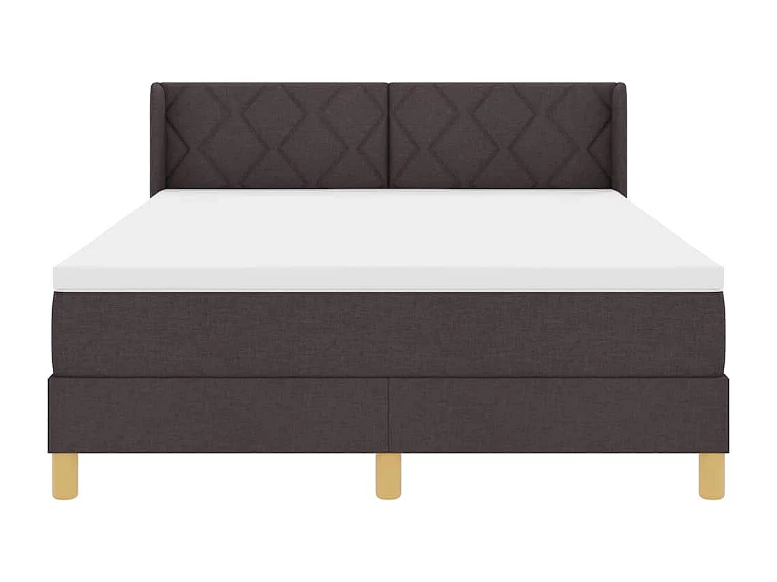 Cadre de lit Marron foncé et Blanc 160 x 200 cm tissu