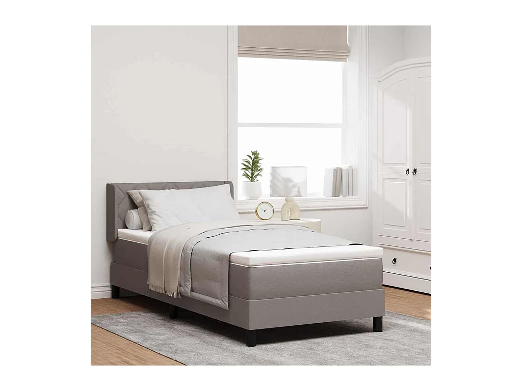 Cadre de lit avec matelas avec matelas Taupe 100 x 200 cm