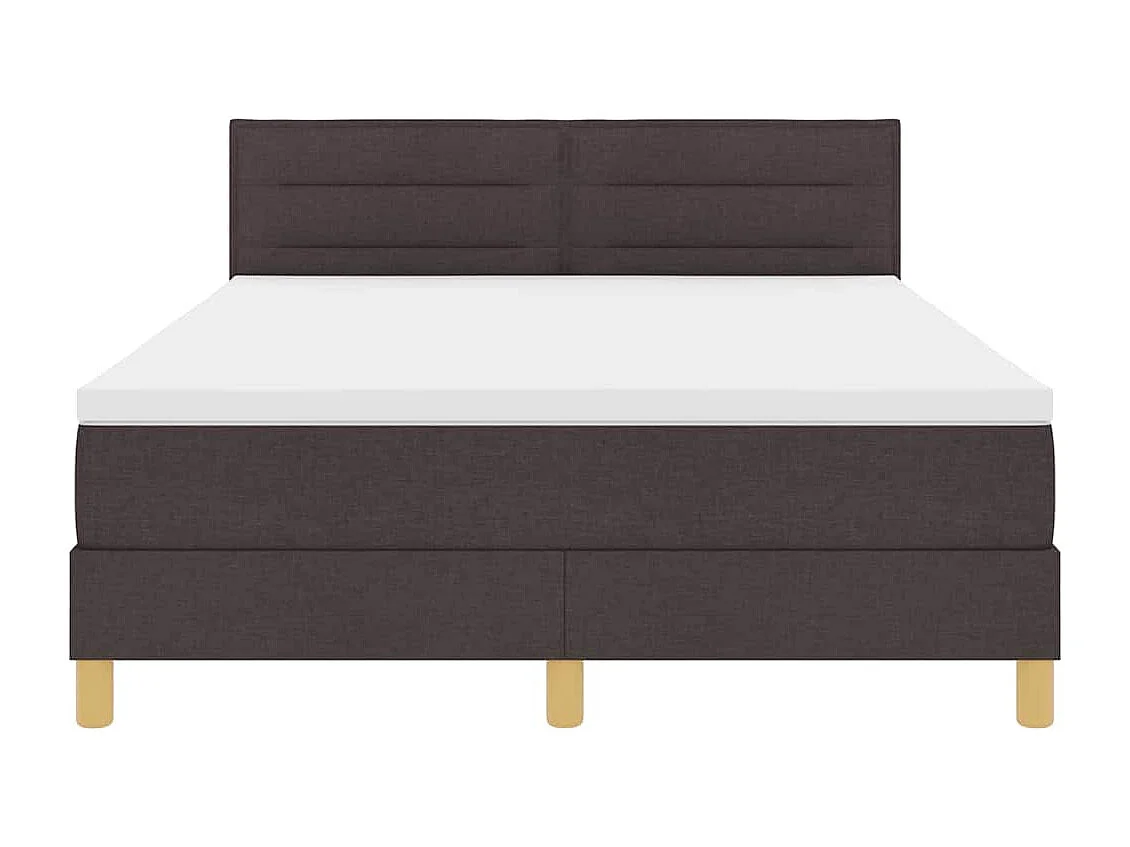 Cama box spring con colchón Marrón oscuro 140 x 200 cm tela