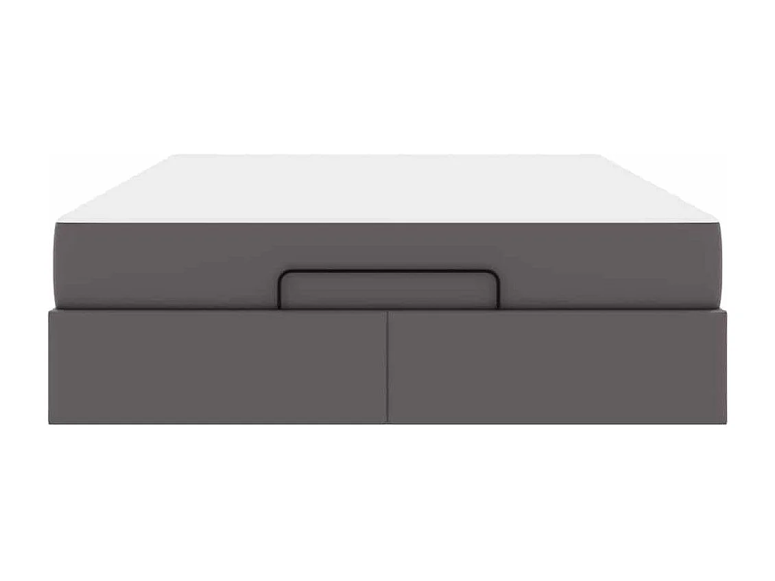 Cadre de lit avec matelas Gris 140 x 190 cm Faux cuir