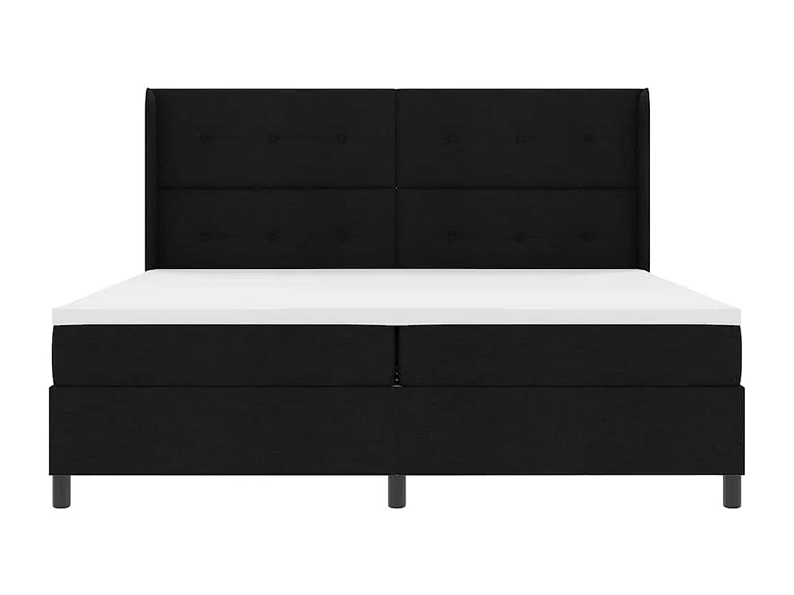 Cadre de lit avec matelas Noir 200 x 200 cm tissu