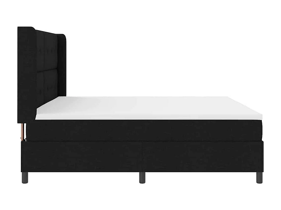 Cadre de lit avec matelas Noir 200 x 200 cm tissu