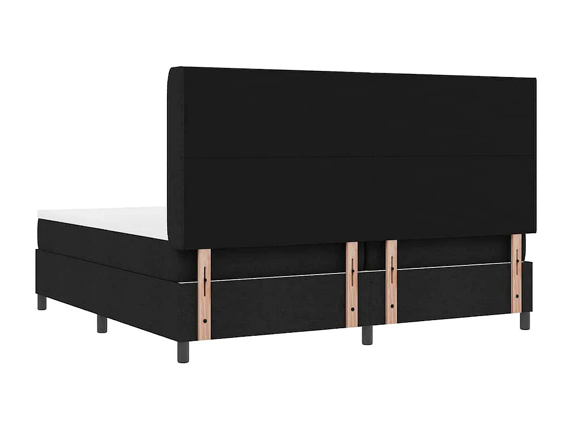 Cadre de lit avec matelas Noir 200 x 200 cm tissu