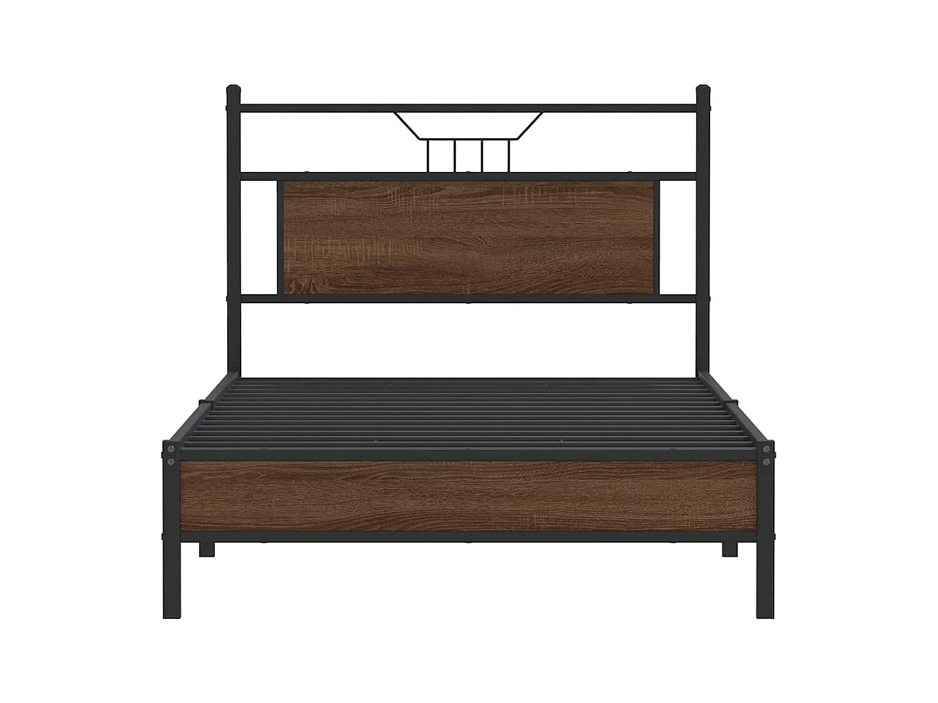 Estructura de cama sin colchón madera marrón roble 100x200 cm