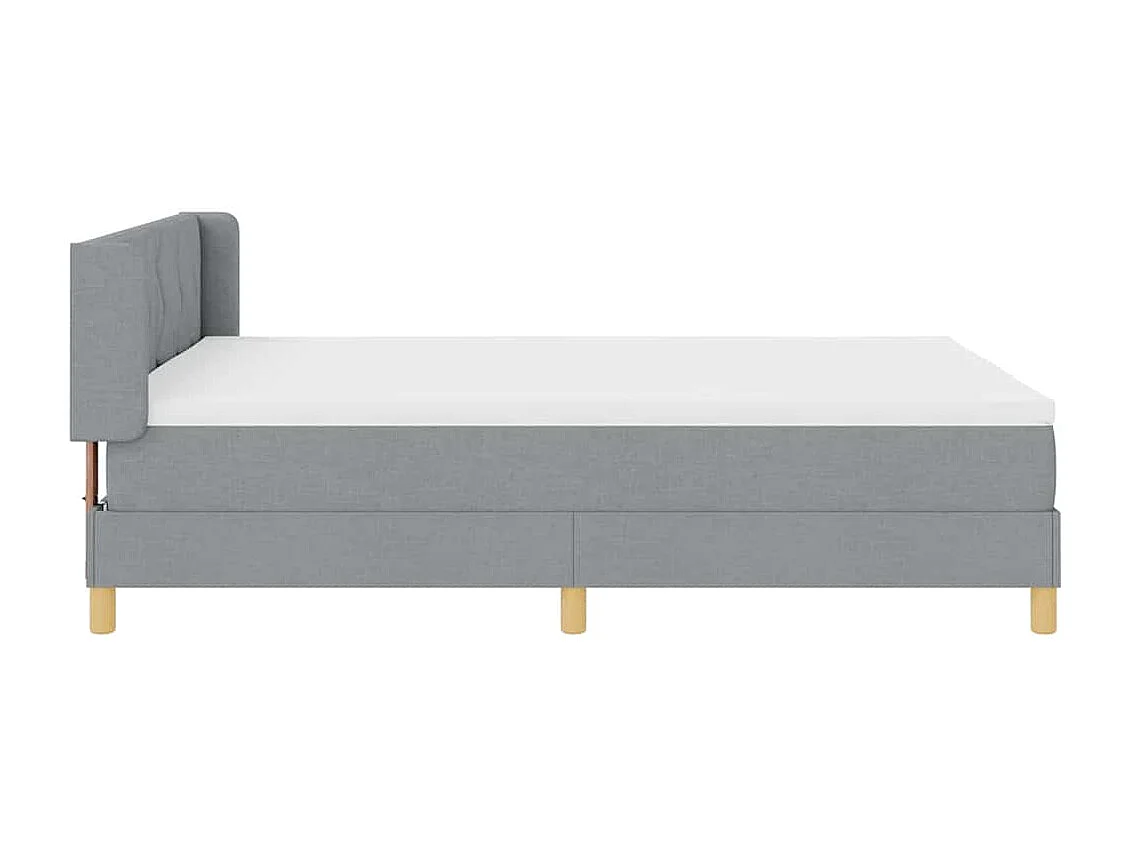 Cadre de lit avec matelas Gris clair 140 x 200 cm tissu