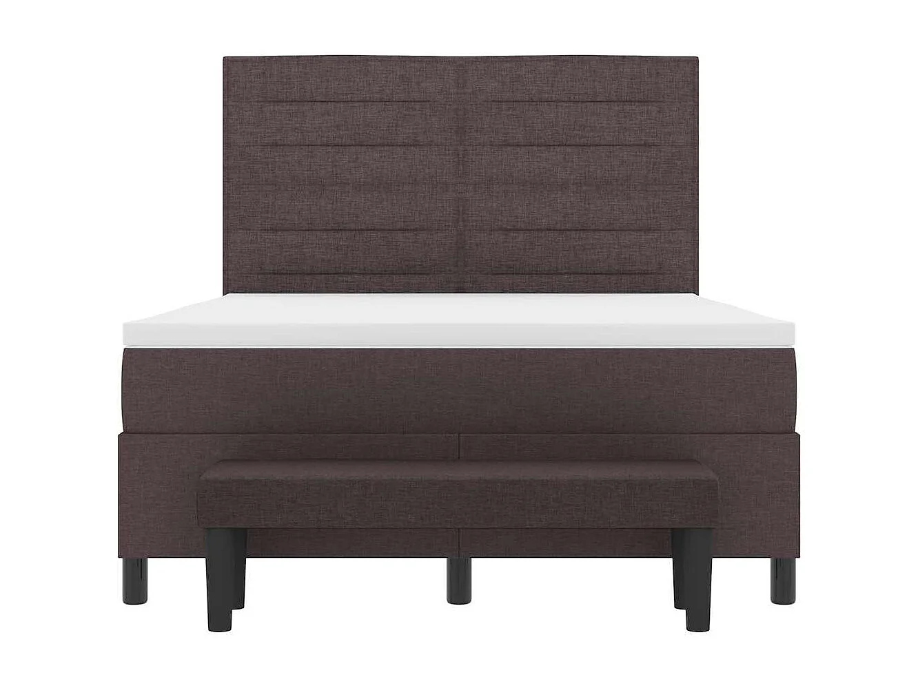 Cadre de lit avec matelas Marron foncé 160 x 200 cm tissu