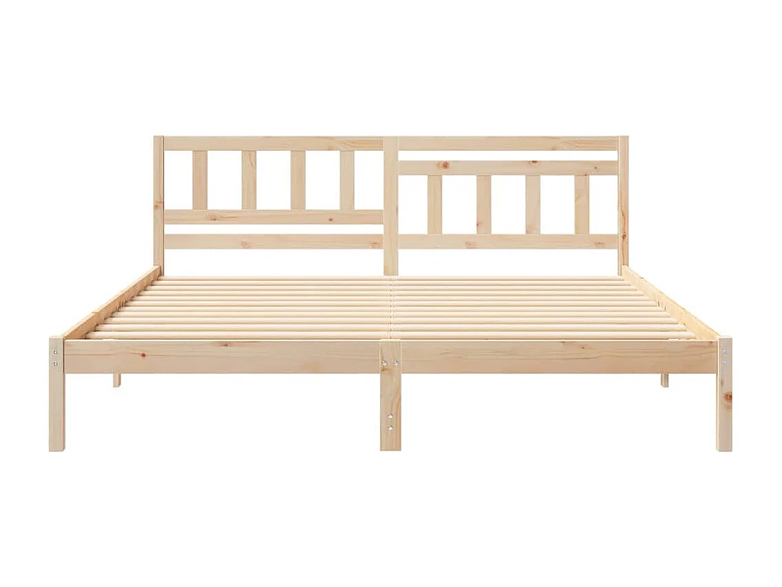Bedframe met hoofdeinde Bruin 180 x 200 cm Massief grenenhout