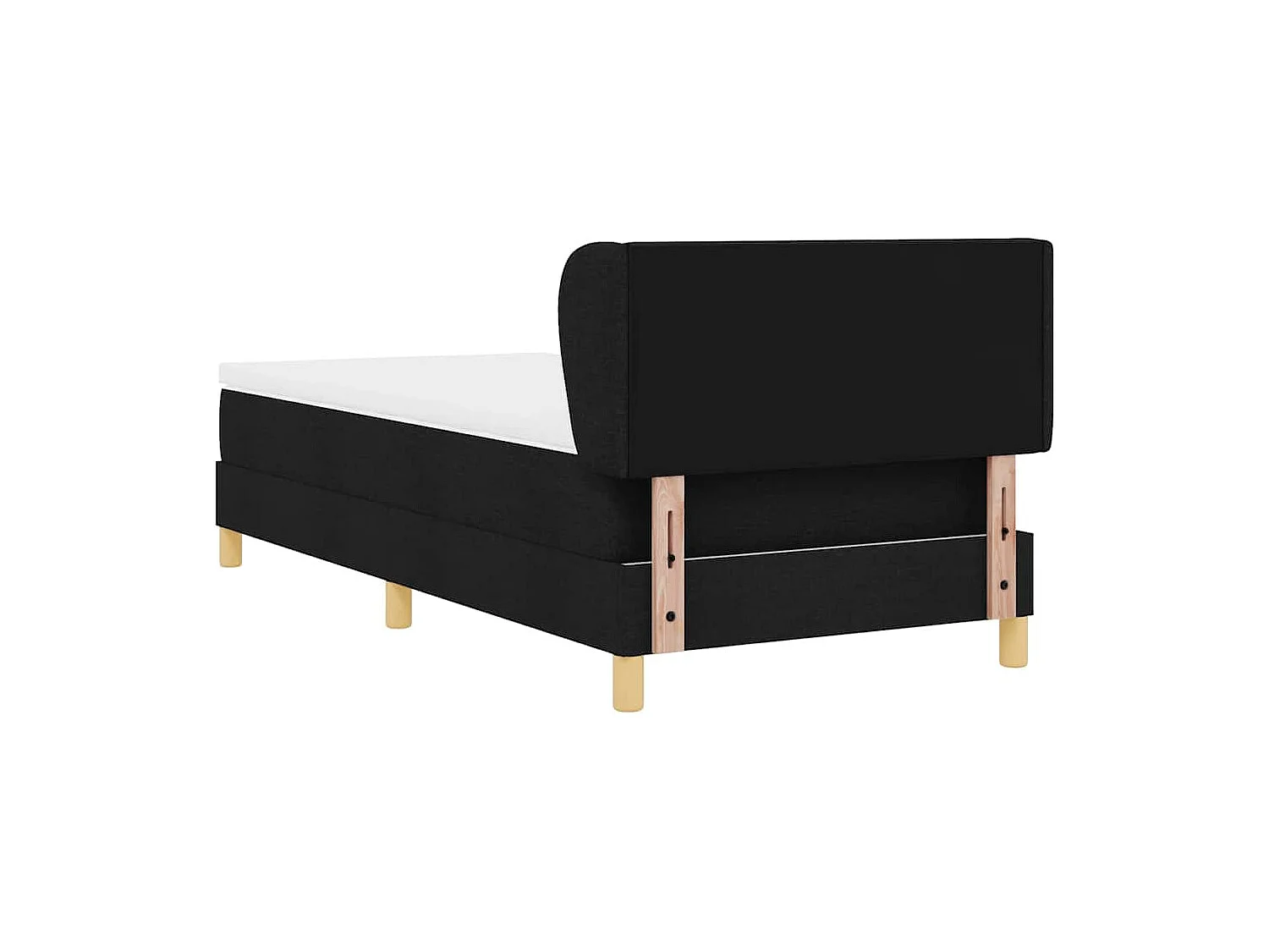 Cadre de lit avec Matelas Crème 90x200 cm Tissu Noir