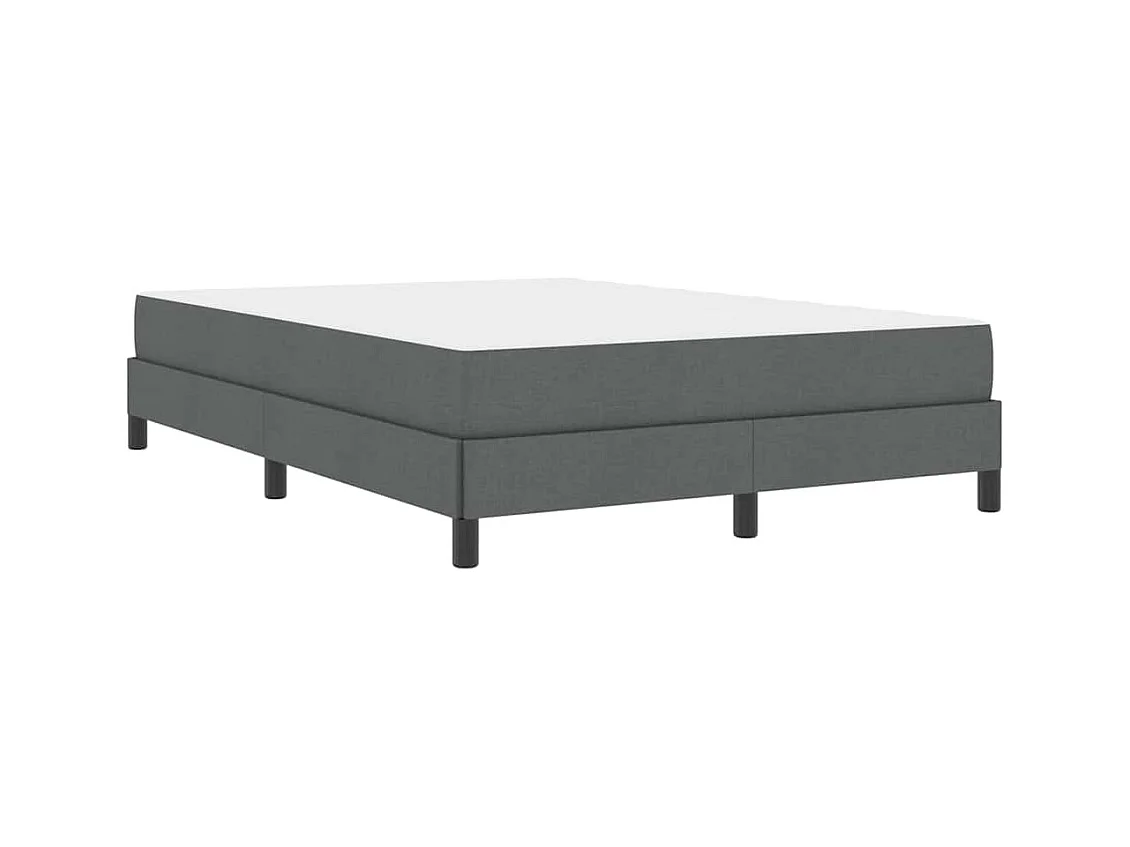 Cama tipo Box Spring con colchón Gris oscuro 140 x 190 cm tela
