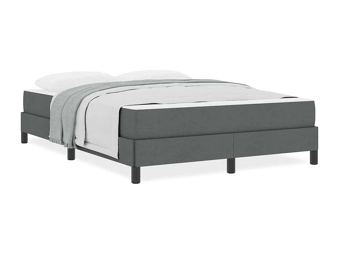Cama Box com colchão Cinzento escuro 140 x 190 cm tecido