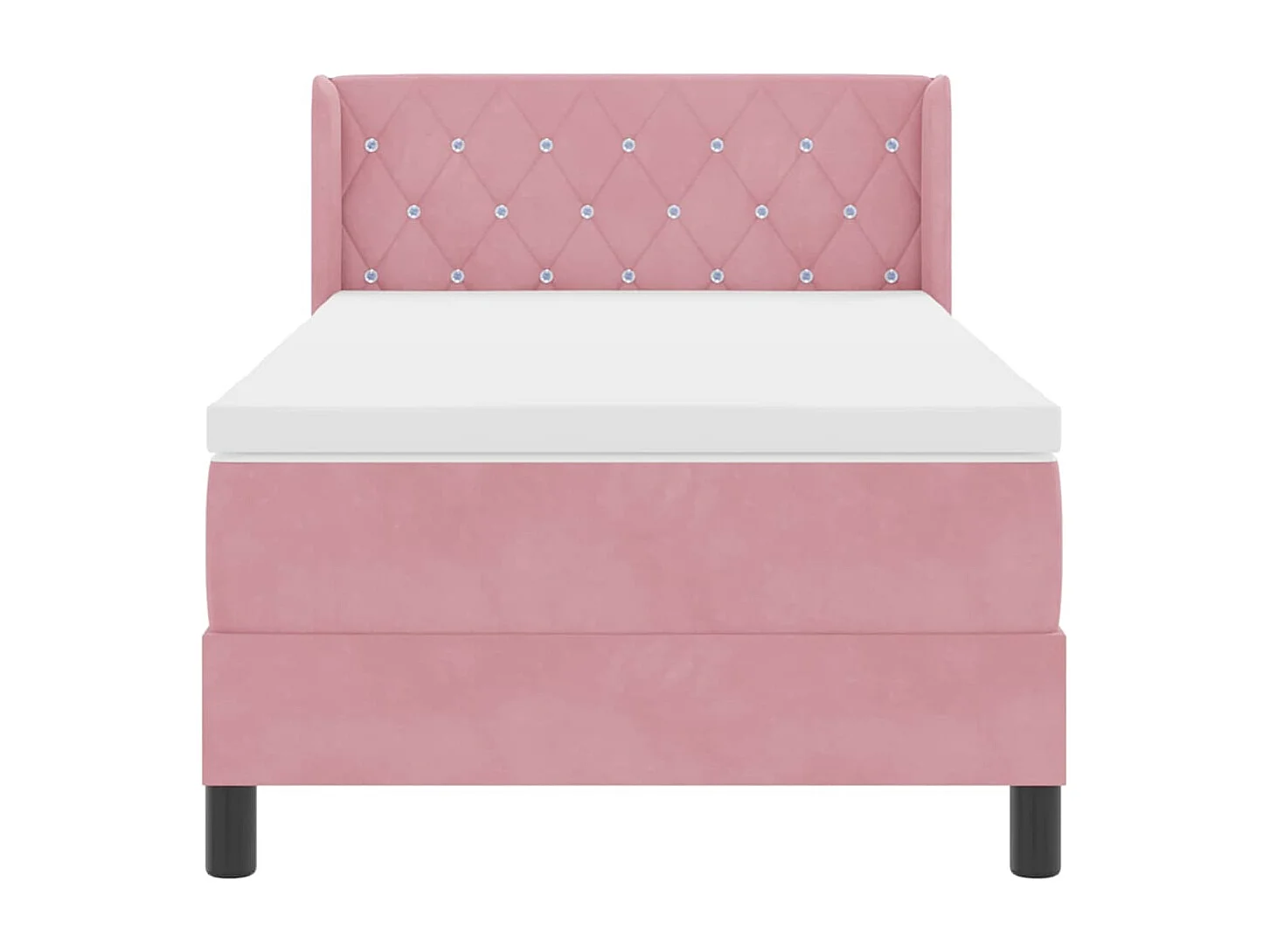 Cama con Somier y Colchón Negra 100x200 cm Terciopelo Rosa