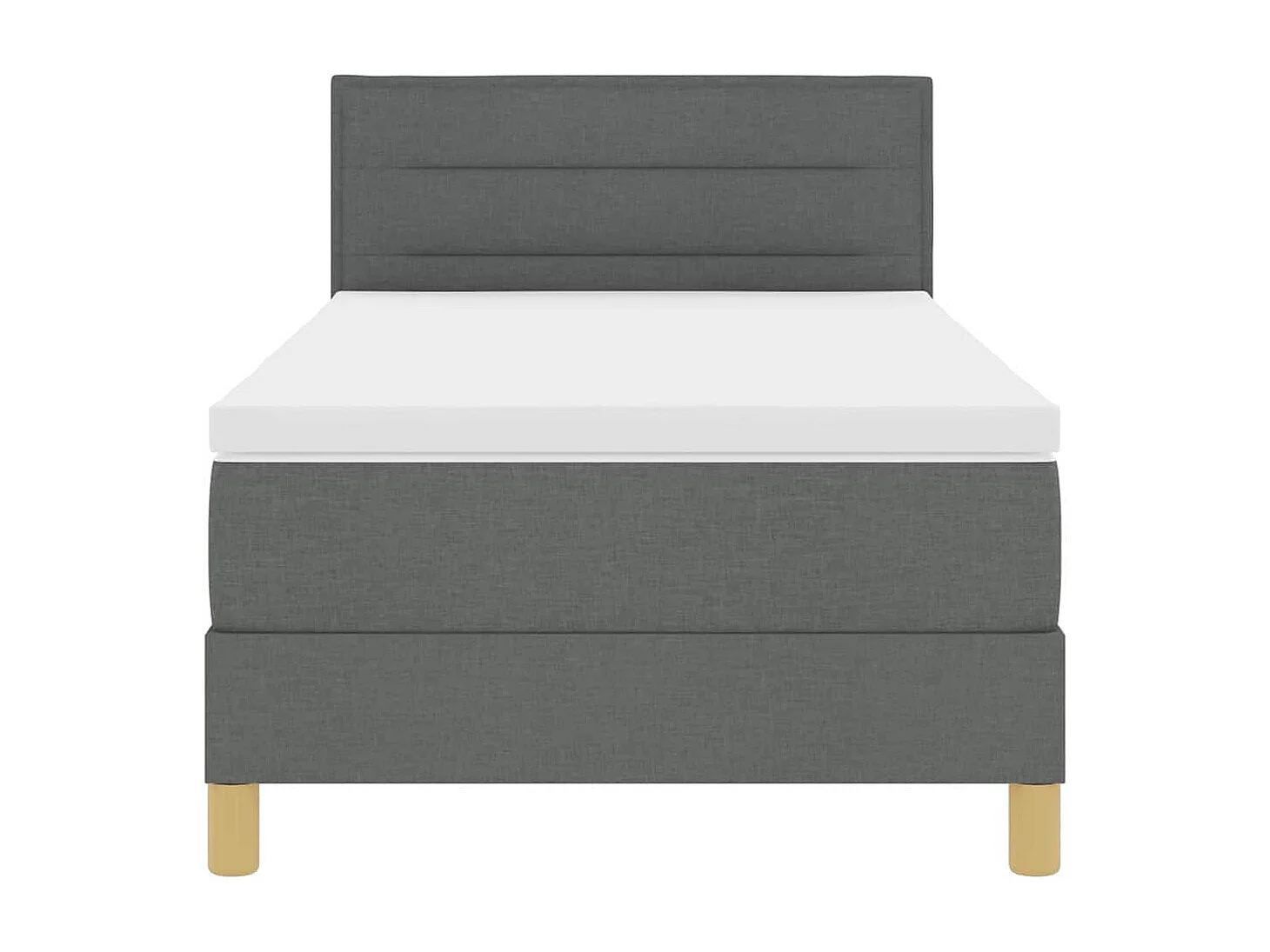 Cama tipo Box Spring con colchón Gris oscuro 90 x 190 cm tela