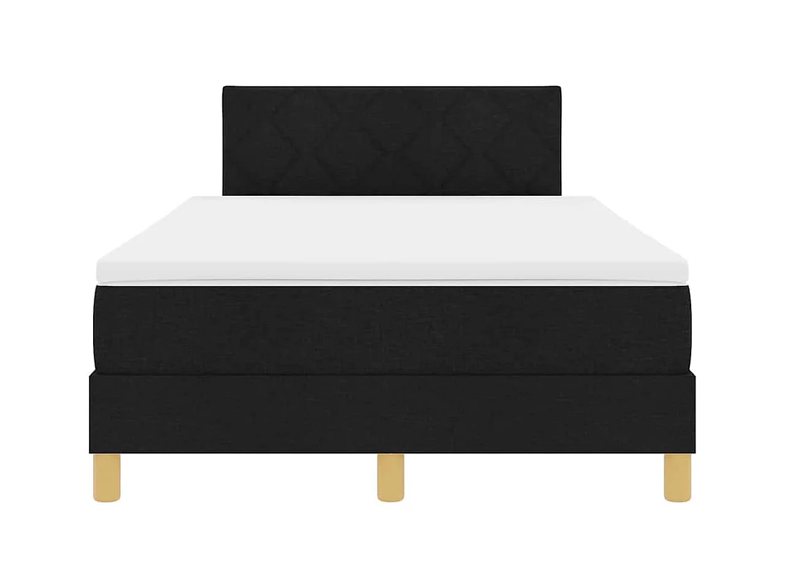 Cadre de lit avec matelas avec matelas Noir 120 x 190 cm tissu