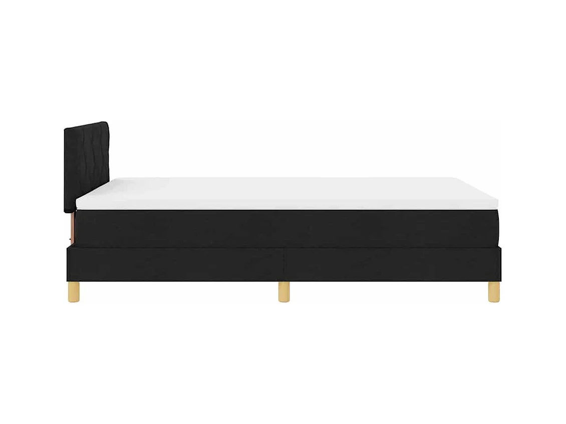 Cadre de lit avec matelas avec matelas Noir 120 x 190 cm tissu