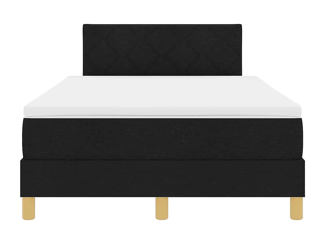 Cama box spring con colchón con colchón Negro 120 x 190 cm tela
