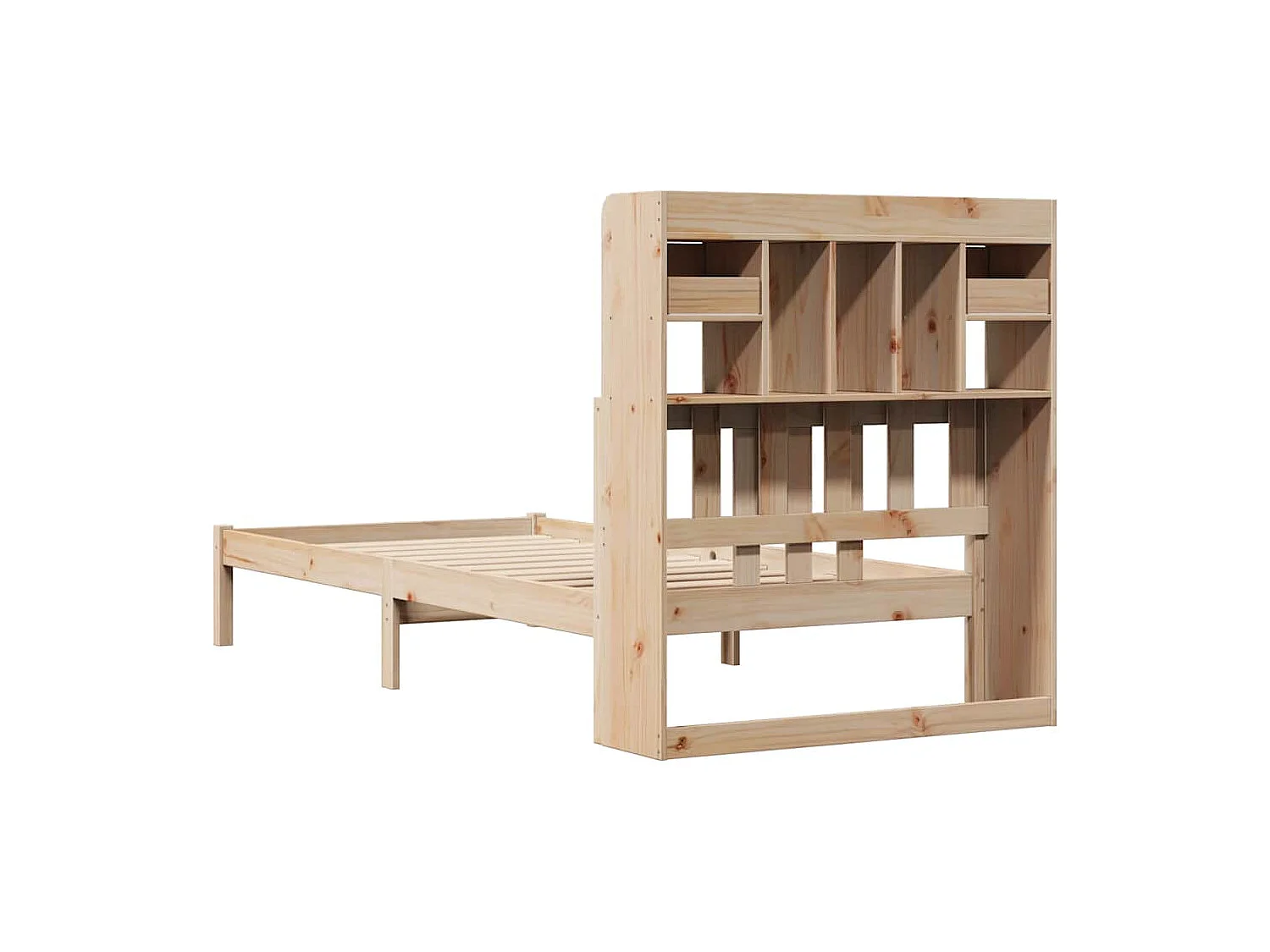 Lit bibliothèque sans matelas 90x190 cm bois de pin massif