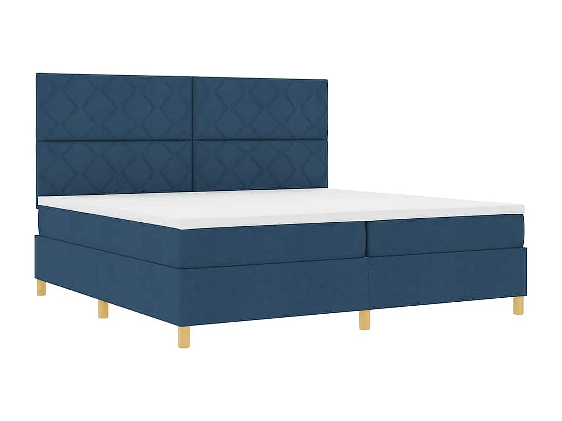 Cama Box com cabeceira Azul 200 x 200 cm tecido