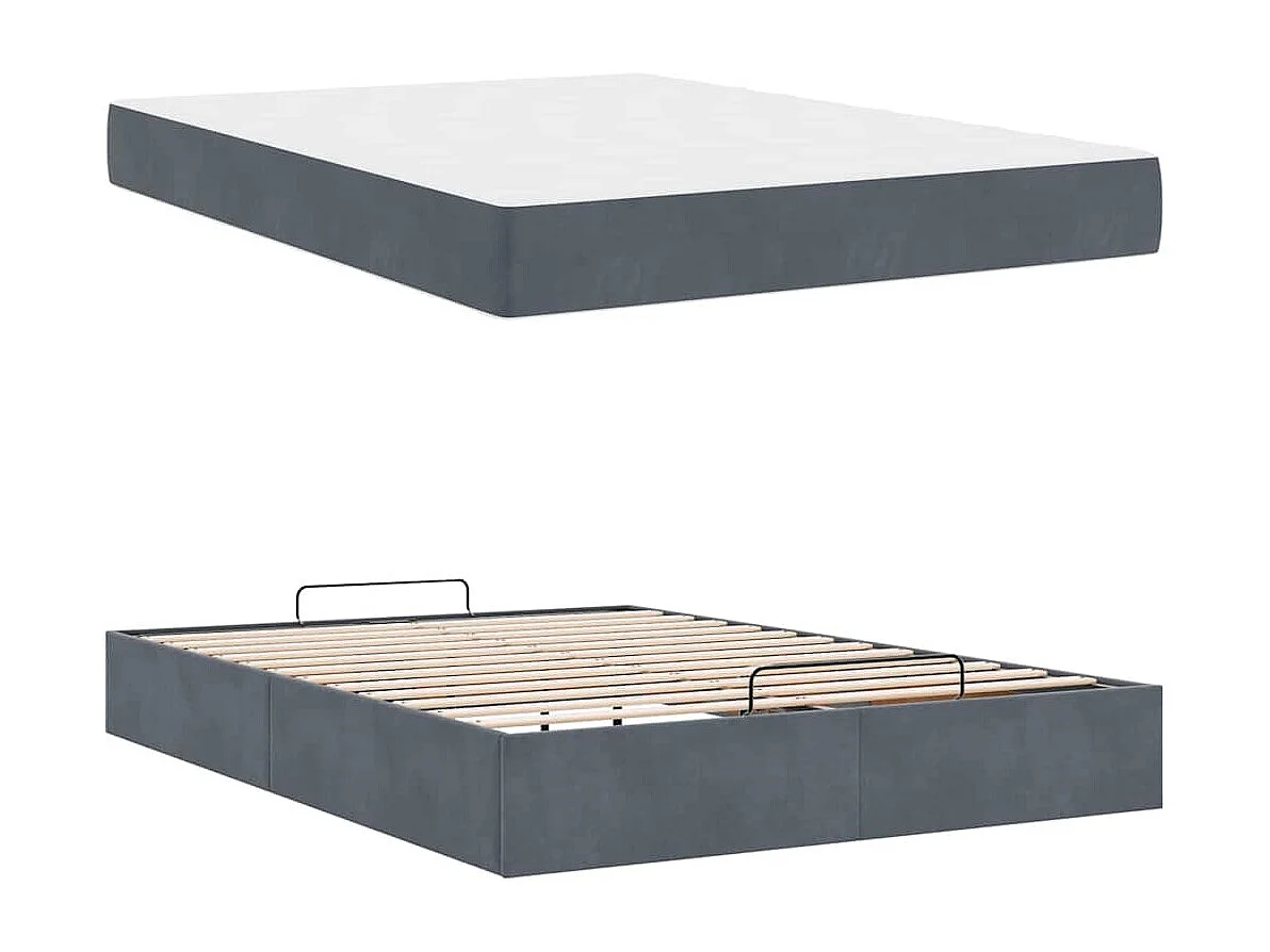 Bedframe Donkergrijs 160 x 200 cm Fluweel