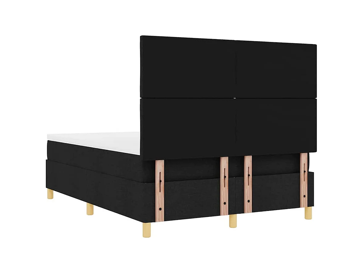Cadre de lit avec tête de lit Noir 140 x 200 cm tissu