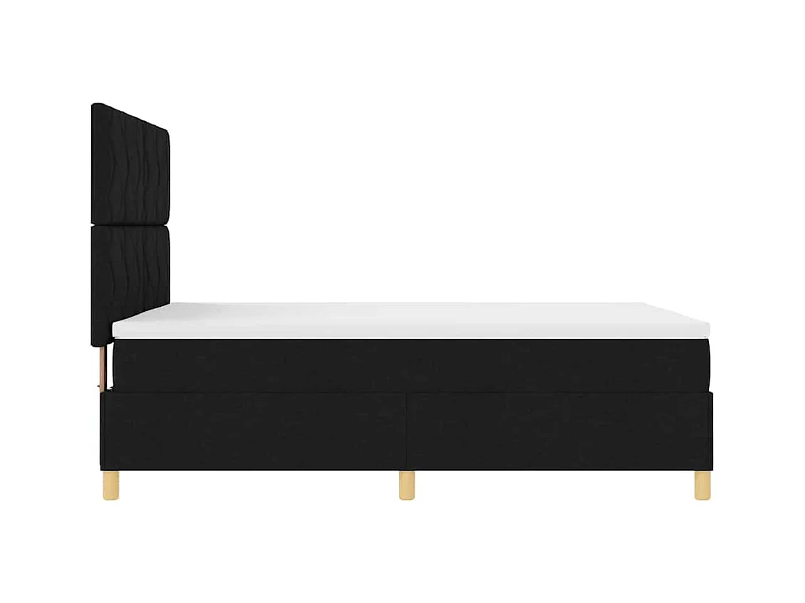 Cadre de lit avec tête de lit Noir 140 x 200 cm tissu