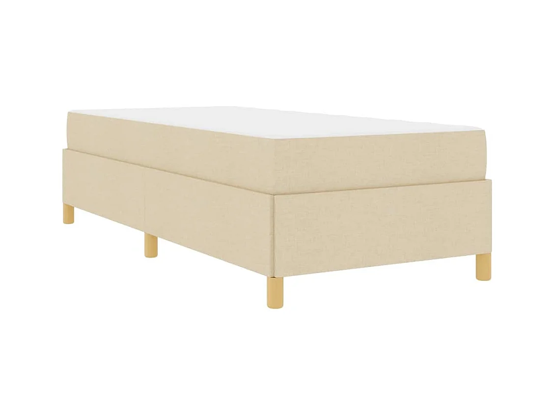 Boxspring bed met matras Wit en Crème 90 x 190 cm Stof