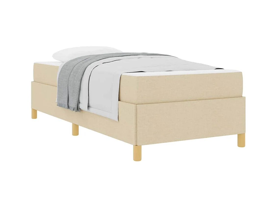 Boxspring bed met matras Wit en Crème 90 x 190 cm Stof
