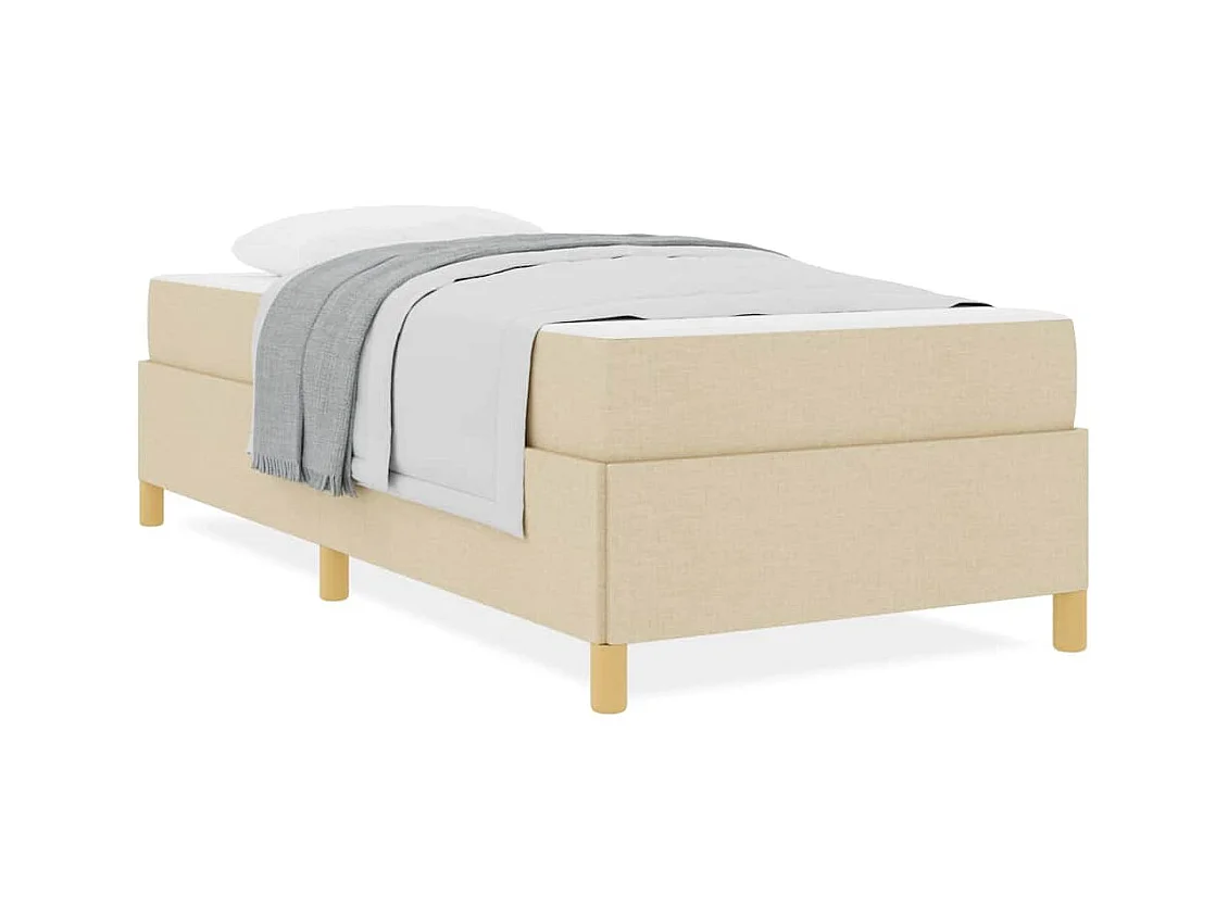 Boxspring bed met matras Wit en Crème 90 x 190 cm Stof