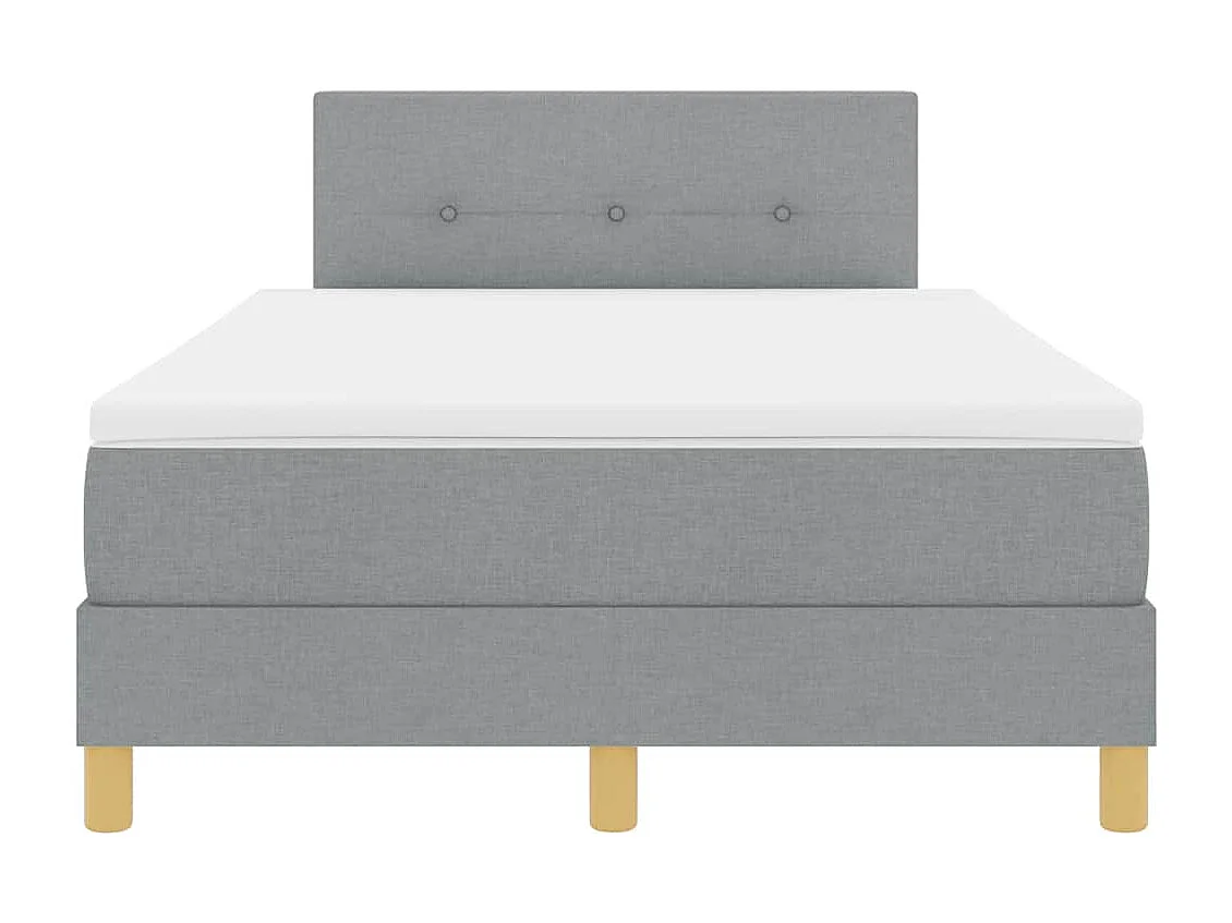 Cama tipo Box Spring con colchón Gris claro 120 x 200 cm tela