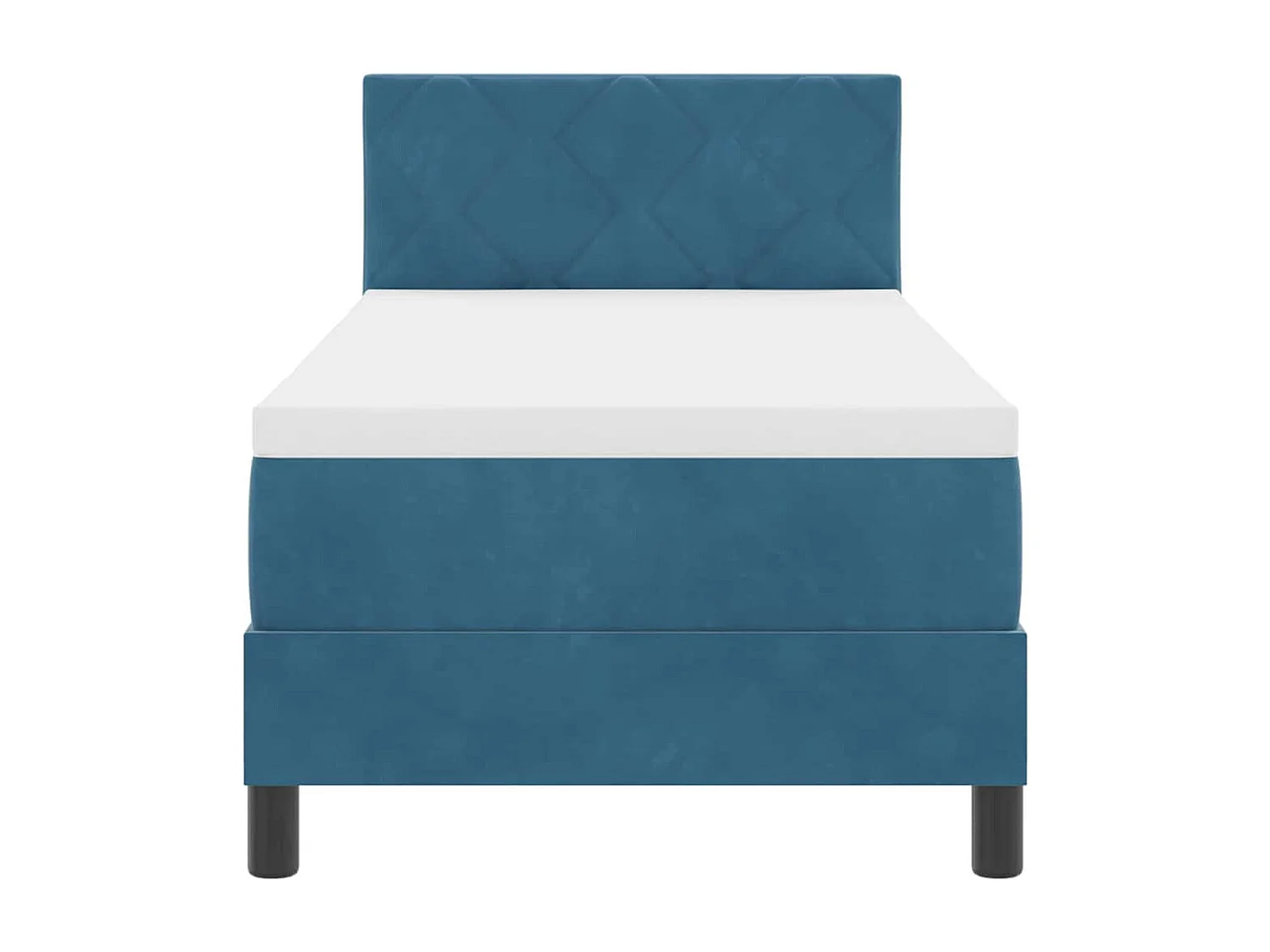 Cama con Somier y Colchón Azul oscuro 80 x 200 cm tela