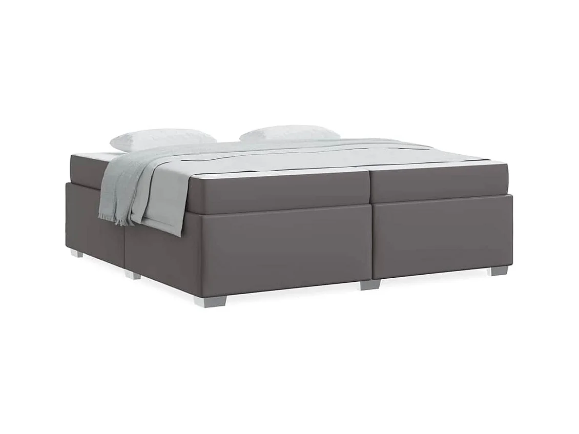Estructura de cama Gris 200 x 200 cm Cuero sintético