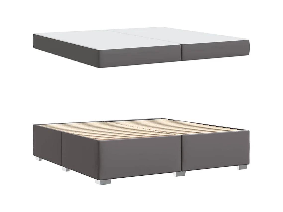 Estructura de cama Gris 200 x 200 cm Cuero sintético