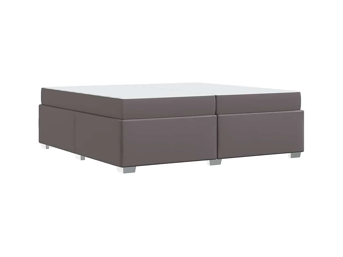 Estructura de cama Gris 200 x 200 cm Cuero sintético