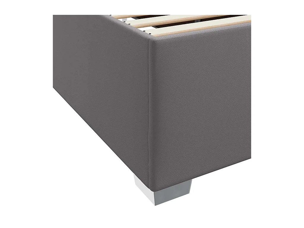 Estructura de cama Gris 200 x 200 cm Cuero sintético