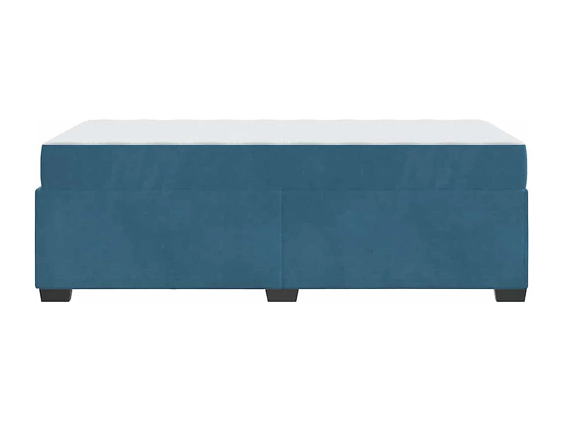 Cadre de lit avec matelas Bleu foncé 90 x 200 cm Velours