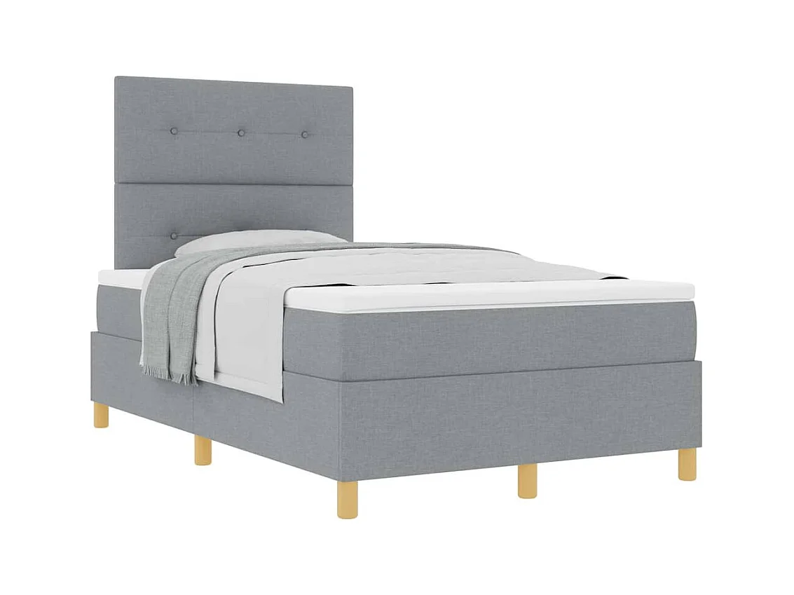 Cadre de lit avec tête de lit Gris clair 120 x 200 cm tissu