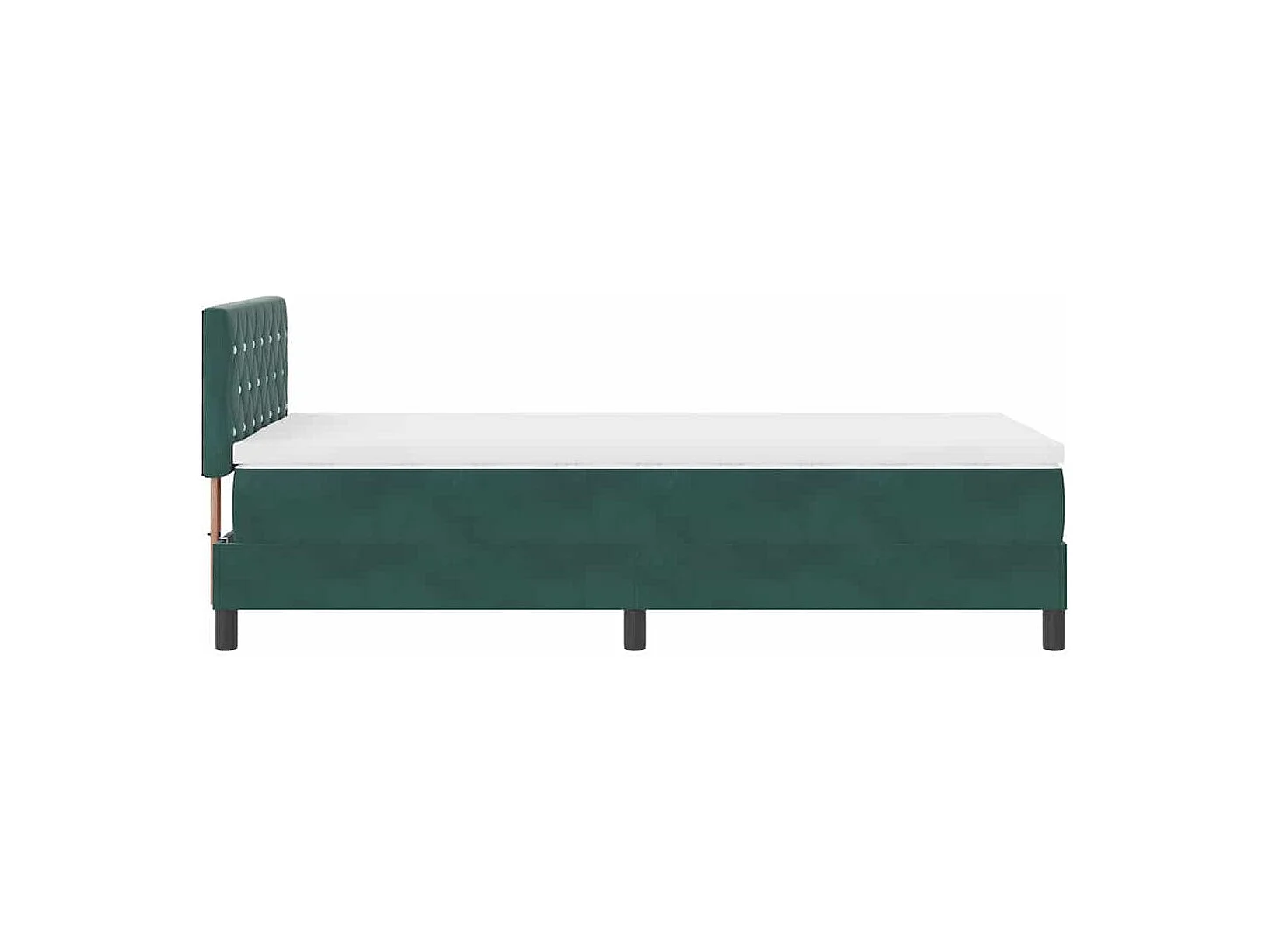 Cadre de lit avec matelas Vert foncé 100 x 200 cm Velours