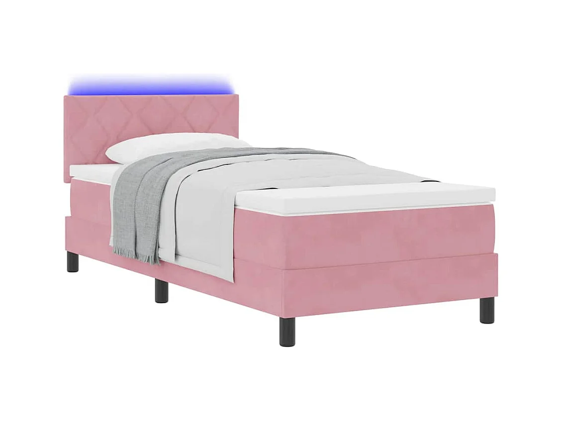 Boxspring bed met matras Roze 100 x 200 cm Fluweel