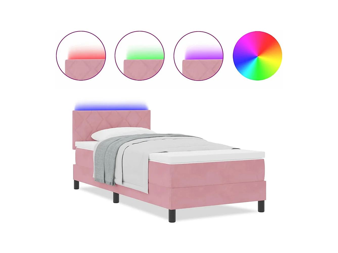 Boxspring bed met matras Roze 100 x 200 cm Fluweel