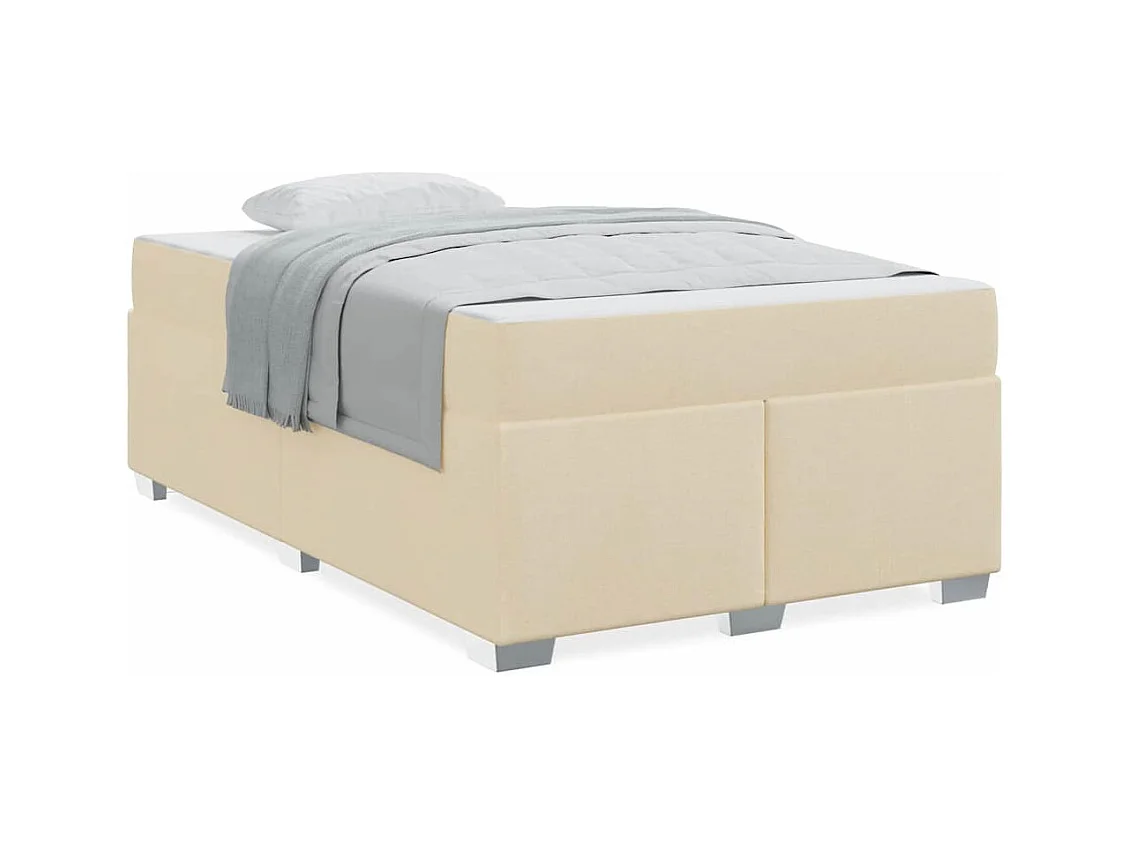 Cadre de lit Crème 120 x 200 cm tissu