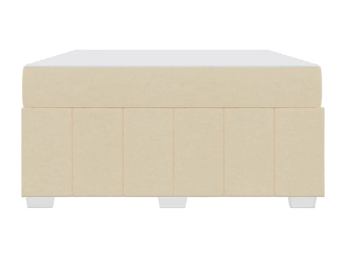 Cadre de lit avec matelas Crème 160 x 200 cm tissu