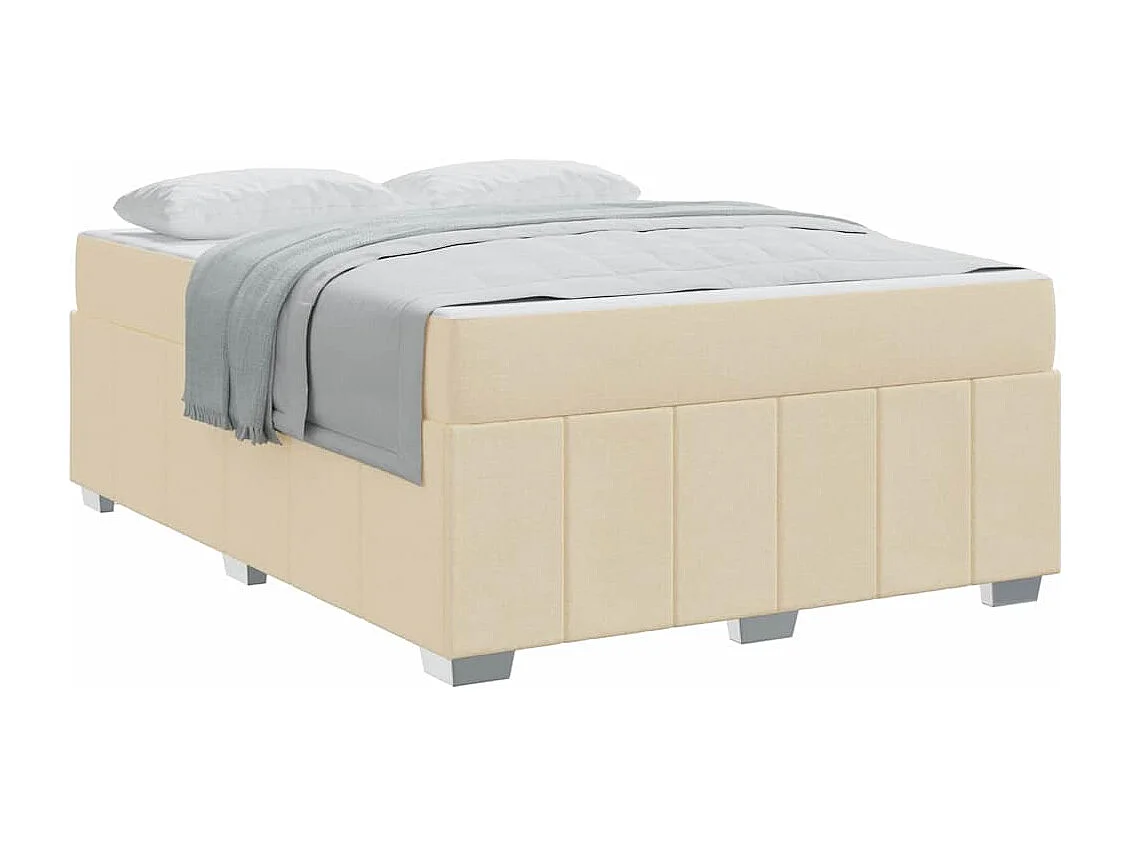 Estrutura da Cama com colchão Creme 160 x 200 cm tecido