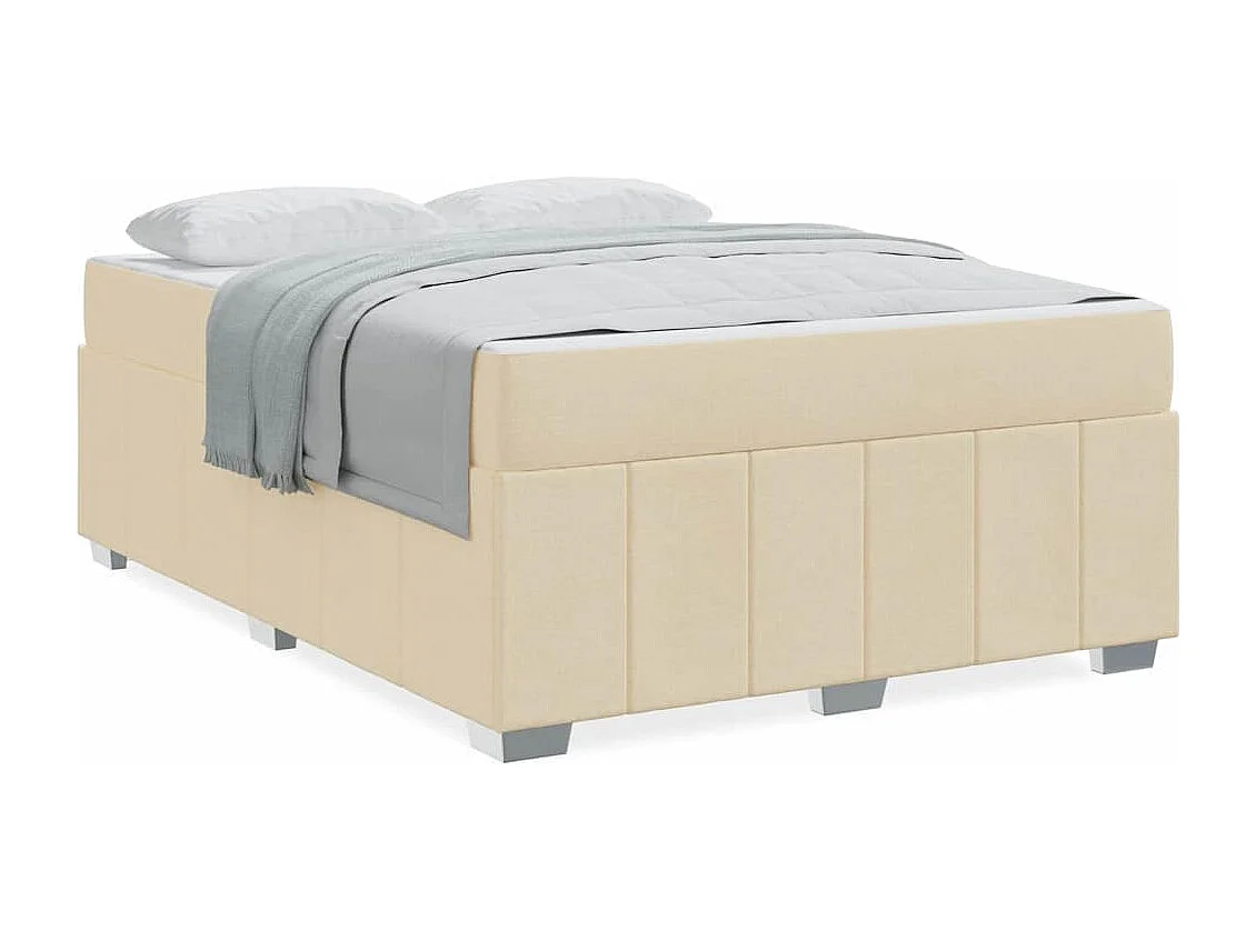 Estrutura da Cama com colchão Creme 160 x 200 cm tecido