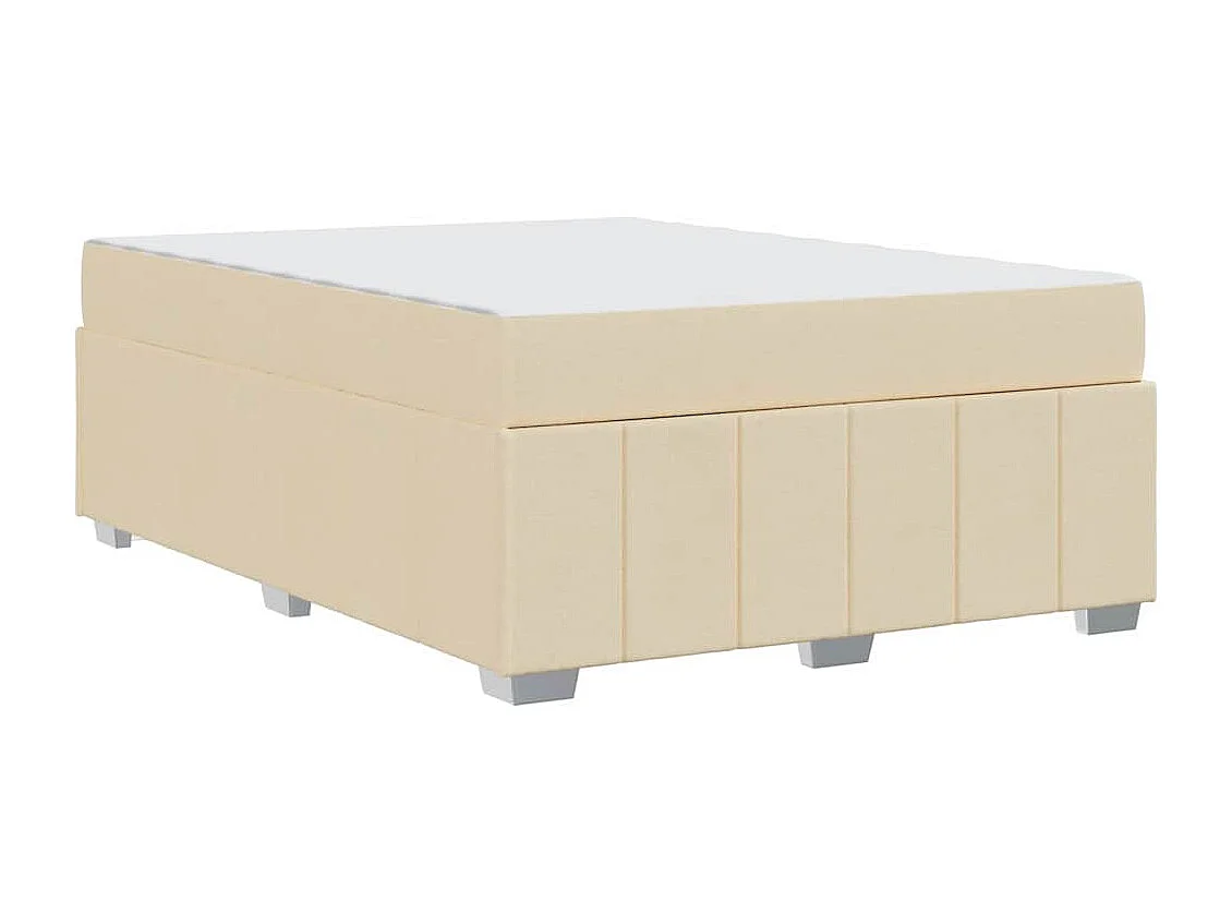 Estrutura da Cama com colchão Creme 160 x 200 cm tecido