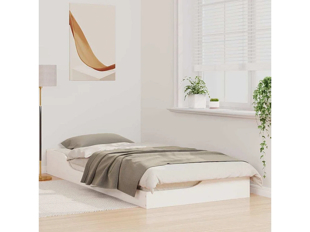 Estructura de cama Blanco 100 x 200 cm Madera maciza de pino