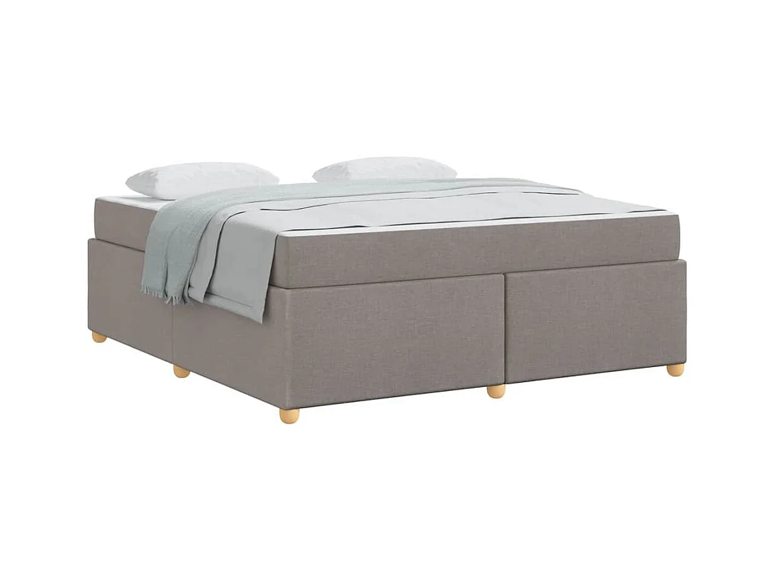 Cadre de lit avec matelas Taupe 180 x 200 cm tissu