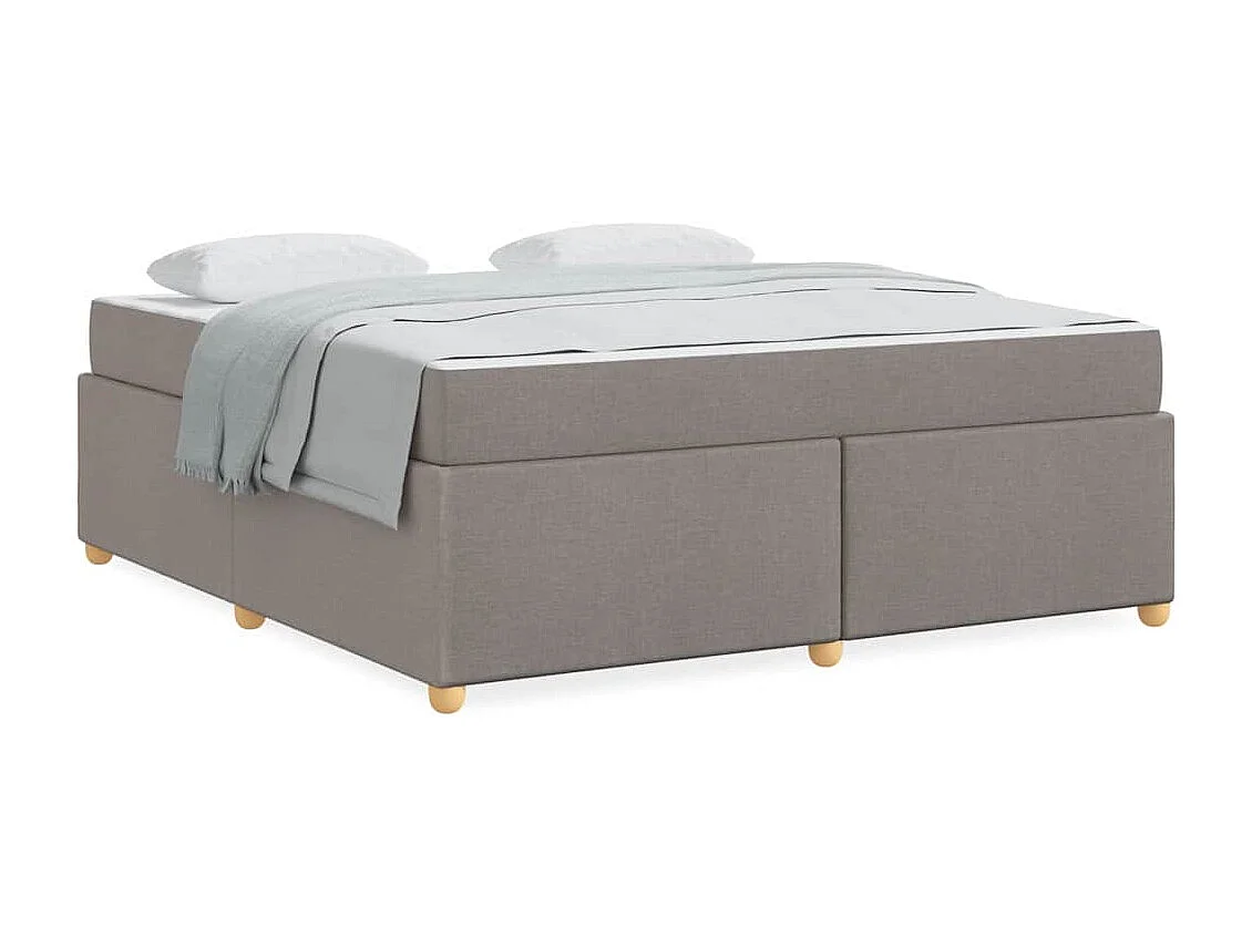 Estructura de cama con colchón Taupé 180 x 200 cm tela