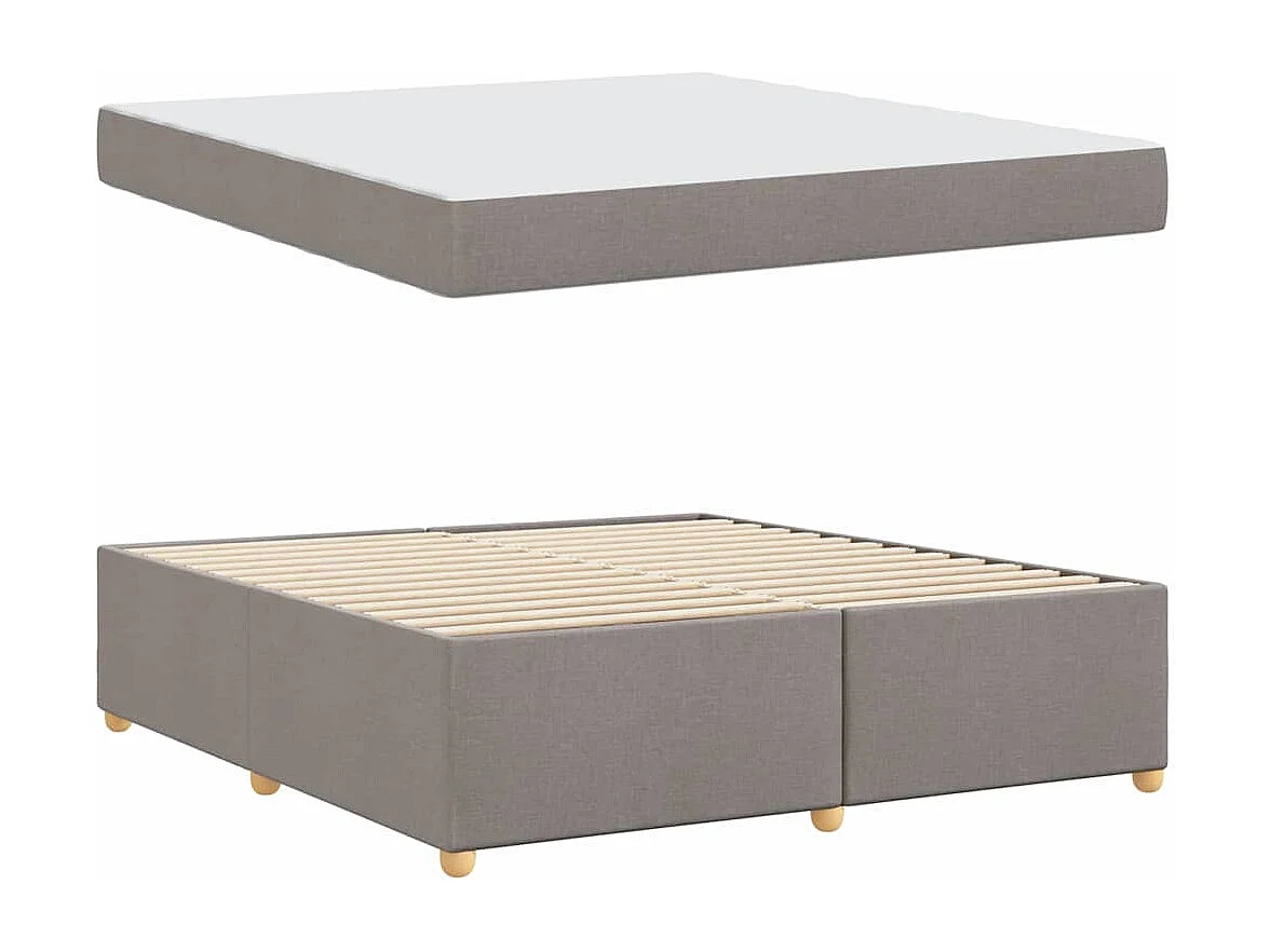 Estructura de cama con colchón Taupé 180 x 200 cm tela