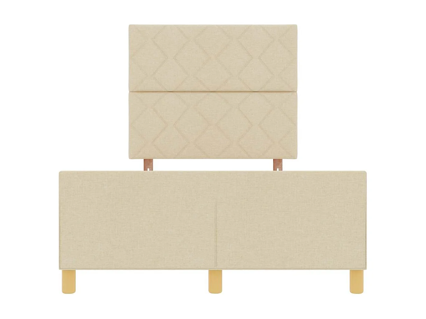 Estructura de cama con cabecera Crema 120 x 190 cm tela