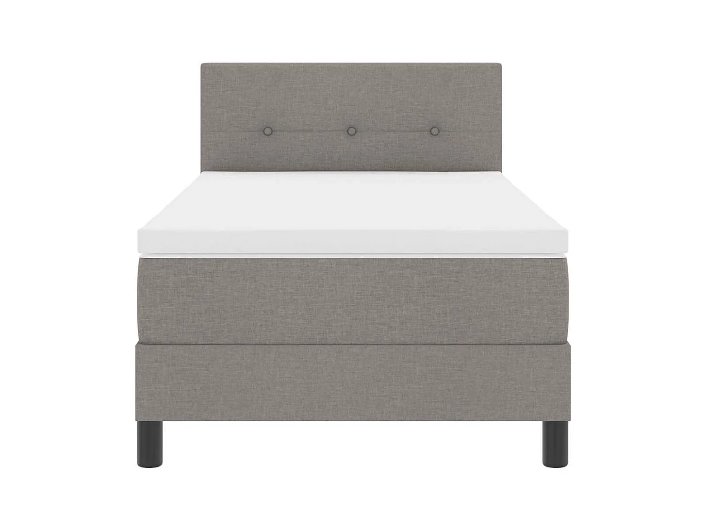 Cadre de lit avec matelas Taupe 100 x 200 cm tissu